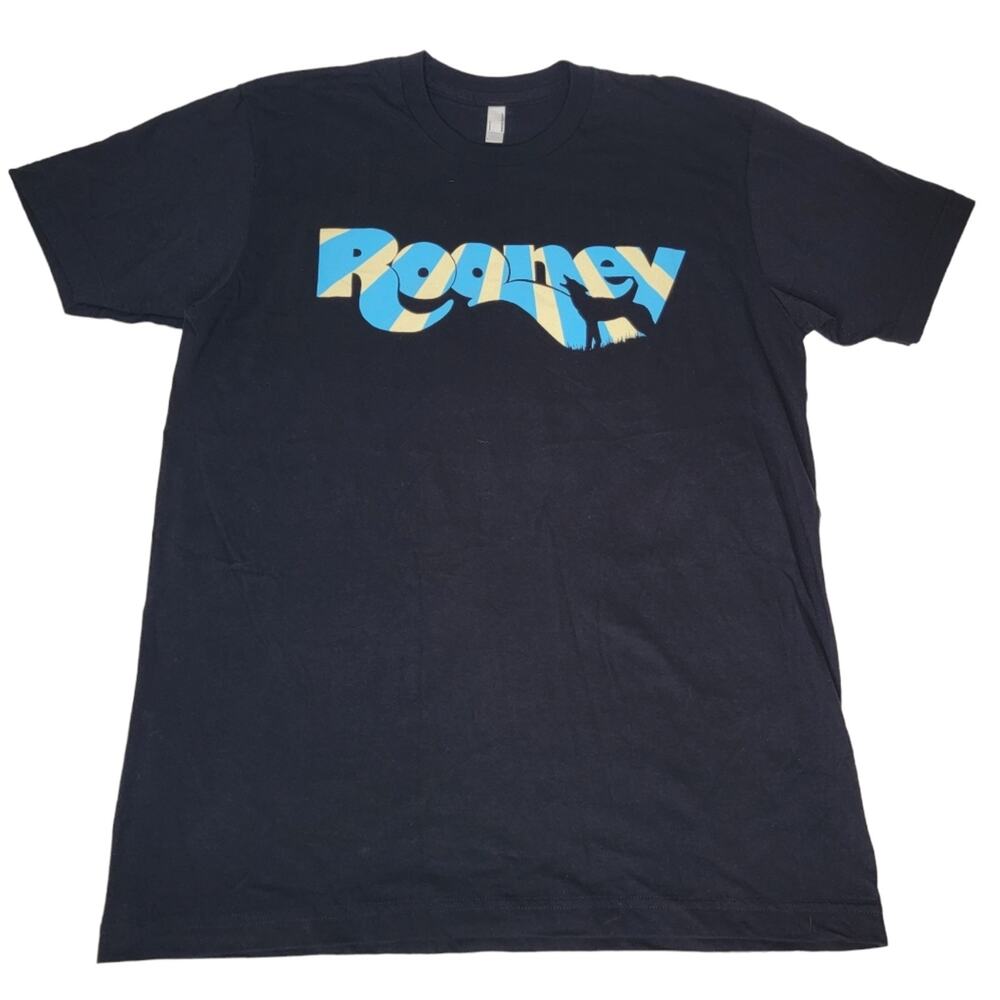 Rooney Graphic Band Tee Black Large 100% Cotton Made in USA